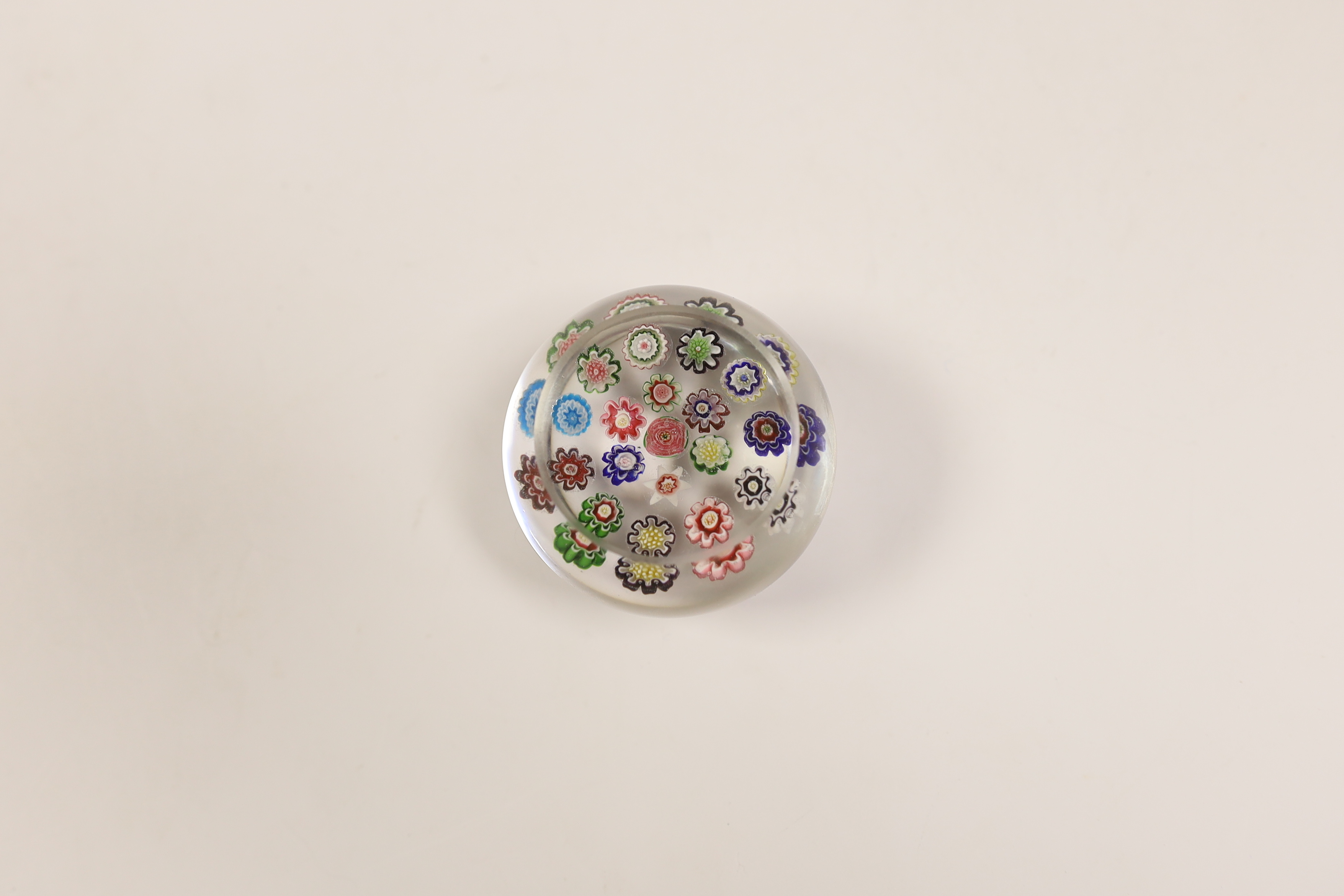 A Clichy glass spaced millefiori paperweight, 5.5cm